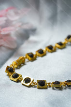 Load image into Gallery viewer, 1 Gram Gold Plated Square Link Rudraksha Mala with Diamond Accents for Men