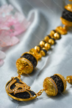 Load image into Gallery viewer, 1 Gram Gold Forming 2-Line Rudraksha Mala with Ek Mukhi Rudraksha Om Pendant for Men