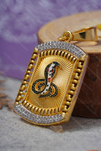 Load image into Gallery viewer, 1 Gram Gold Plated Rectangular Goga Maharaj Pendant with Diamonds for Men