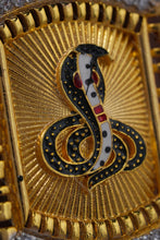 Load image into Gallery viewer, 1 Gram Gold Plated Rectangular Goga Maharaj Pendant with Diamonds for Men