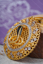 Load image into Gallery viewer, 1 Gram Gold Plated Round Goga Maharaj Pendant with Diamonds for Men