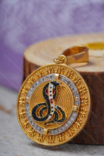 Load image into Gallery viewer, 1 Gram Gold Plated Round Goga Maharaj Pendant with Diamonds for Men
