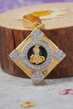 Load image into Gallery viewer, 1 Gram Gold Plated Square Goga Maharaj Pendant with Diamonds for Men