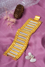 Load image into Gallery viewer, 1 Gram Gold Plated Full CZ Diamond Heavy Bracelet for Men – Royal & Luxurious Design