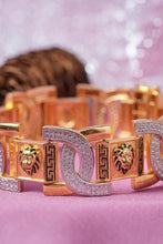 Load image into Gallery viewer, 1 Gram Gold Plated Emperor Lion Diamond Bracelet for Men