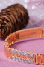 Load image into Gallery viewer, 1 Gram Gold Plated Greek Key Diamond Bracelet for Men