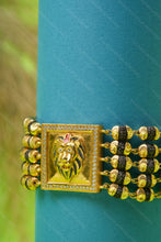 Load image into Gallery viewer, 1 Gram Gold Plated 5 Line Rudraksha Lion Face Bracelet for Men