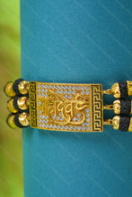 Load image into Gallery viewer, 1 Gram Gold Plated 3 Line Mahadev Rudraksha & Black Bead Bracelet for Men