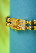 Load image into Gallery viewer, 1 Gram Gold Plated 2 Line Goga Maharaj Rudraksha & Black Bead Bracelet for Men