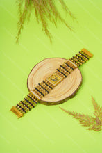 Load image into Gallery viewer, 1 Gram Gold Plated 5 Line Rudraksha Lion Face Bracelet for Men