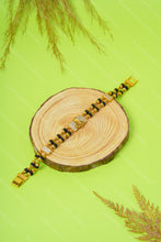 Load image into Gallery viewer, 1 Gram Gold Plated 2 Line Goga Maharaj Rudraksha & Black Bead Bracelet for Men