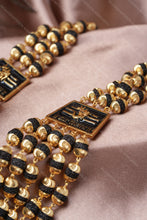 Load image into Gallery viewer, 1 Gram Gold Forming 5-Line Rudraksha Mala with Om Namah Shivay Trishul Damru Pendant for Men