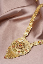 Load image into Gallery viewer, 1 Gram Gold Plated Radiant Charm Necklace and Earrings Set for Women