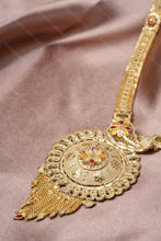 Load image into Gallery viewer, 1 Gram Gold Plated Traditional Motif Necklace and Earrings Set for Women