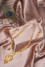 Load image into Gallery viewer, 1 Gram Gold Plated Traditional Leaf Design Necklace and Earrings Set