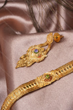 Load image into Gallery viewer, 1 Gram Gold Plated Traditional Temple Necklace and Earrings Set for Women