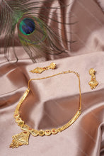 Load image into Gallery viewer, 1 Gram Gold Plated Luxury Bridal Necklace set and Earrings for Women