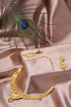 Load image into Gallery viewer, 1 Gram Gold Plated Traditional-Contemporary Necklace and Earrings Set for Women