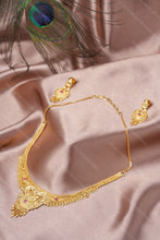 Load image into Gallery viewer, 1 Gram Gold Plated Necklace and Earrings Set with Pink Stone Detailing for Women