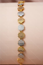 Load image into Gallery viewer, 1 Gram Gold Plated Dual Tone Floral Link Bracelet for Ladies