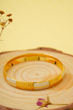 Load image into Gallery viewer, 1 Gram Gold Plated Intricate Design and Silver Tone Dual-Tone Finish Kada for Men