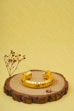 Load image into Gallery viewer, 1 Gram Gold Plated Morpinchh, Machhli & Krishna With Thakar Name Bharwadi Kada For Men