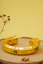 Load image into Gallery viewer, 1 Gram Gold Plated Morpinchh, Machhli & Krishna With Thakar Name Bharwadi Kada For Men