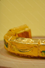 Load image into Gallery viewer, 1 Gram Gold Plated Morpinchh, Machhli & Krishna With Thakar Name Bharwadi Kada For Men