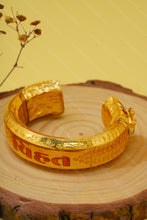 Load image into Gallery viewer, 1 Gram Gold Plated Vihat Ma Krishna Bharwadi Kada For Men