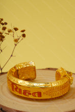 Load image into Gallery viewer, 1 Gram Gold Plated Vihat Ma Krishna Bharwadi Kada For Men