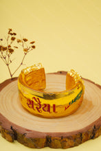 Load image into Gallery viewer, 1 Gram Gold Plated Saraiya Kada with Morpinchh and Diamonds Bharwadi Kada for Men