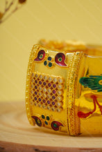 Load image into Gallery viewer, 1 Gram Gold Plated Saraiya Kada with Morpinchh and Diamonds Bharwadi Kada for Men