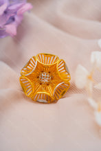 Load image into Gallery viewer, 1 Gram Gold Plated Designer Cocktail Ring with Hollow Petal Detailing for Ladies