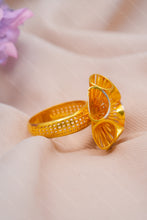 Load image into Gallery viewer, 1 Gram Gold Plated Designer Cocktail Ring with Hollow Petal Detailing for Ladies