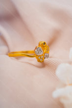 Load image into Gallery viewer, 1 Gram Gold Plated Floral Leaf Design Ring with CZ Accents for Women