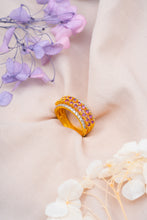 Load image into Gallery viewer, 1 Gram Gold Plated Ring for Ladies with Pink and White Stones – Elegant Design