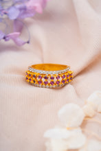 Load image into Gallery viewer, 1 Gram Gold Plated Ring for Ladies with Pink and White Stones – Elegant Design