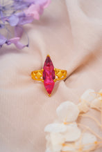 Load image into Gallery viewer, 1 Gram Gold Plated Statement Ring with Marquise-Cut Pink Stone for Women