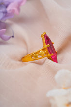 Load image into Gallery viewer, 1 Gram Gold Plated Statement Ring with Marquise-Cut Pink Stone for Women