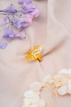 Load image into Gallery viewer, 1 Gram Gold Plated Swan Design Ring with CZ Accents for Women