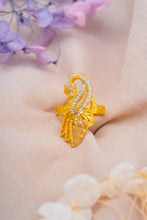 Load image into Gallery viewer, 1 Gram Gold Plated Swan Design Ring with CZ Accents for Women