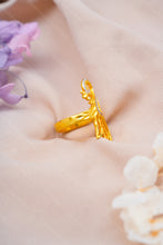 Load image into Gallery viewer, 1 Gram Gold Plated Swan Design Ring with CZ Accents for Women