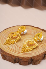 Load image into Gallery viewer, 1 Gram Gold Plated Antique Floral Fringe Drop Earrings for Women