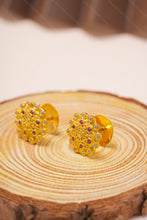 Load image into Gallery viewer, 1 Gram Gold Plated Radiant Stud Earrings with Colorful Stones for Women