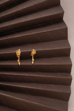Load image into Gallery viewer, 1 Gram Gold Plated Leaf Drop Earrings with Dual Chain Danglers for Women