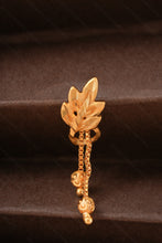 Load image into Gallery viewer, 1 Gram Gold Plated Leaf Drop Earrings with Dual Chain Danglers for Women