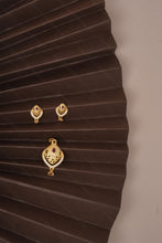 Load image into Gallery viewer, 1 Gram Gold Plated Teardrop Ruby Earrings with Pendant Set for Women