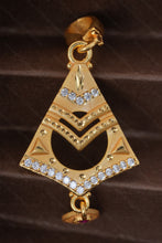 Load image into Gallery viewer, 1 Gram Gold Plated Trishakti Design Earrings with Pendant Set for Women