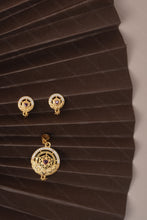 Load image into Gallery viewer, 1 Gram Gold Plated Heart Chakra Design Earrings with Pendant Set for Women