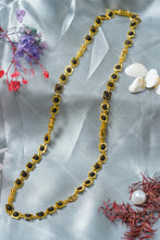 Load image into Gallery viewer, 1 Gram Gold Plated Square Link Rudraksha Mala with Diamond Accents for Men